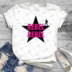Rebel Rebel X Black Star - Vintage Men's Shirt Tshirt For Women Classic Handmade Shirt Retro Graphic Tee