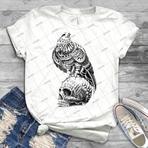 Red-Tail Skull 33 - Vintage Men's Shirt Tshirt For Women Classic Handmade Shirt Retro Graphic Tee