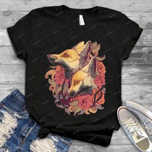 Red Fox Bloom 30 - Vintage Men's Shirt Tshirt For Women Classic Handmade Shirt Retro Graphic Tee