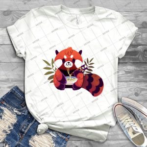 Red Panda Eating Ramen 70 - Best Unisex Trending Handmade T-shirt Gift Idea For Men T-shirt For Woman