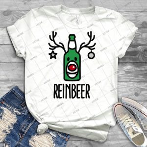 Reinbeer = Reindeer + Beer - Best Unisex Trending Handmade T-shirt Gift Idea For Men T-shirt For Woman
