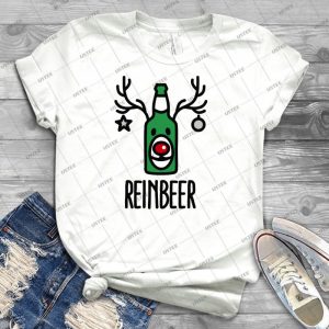 Reinbeer = Reindeer + Beer - Vintage Men's Shirt Tshirt For Women Classic Handmade Shirt Retro Graphic Tee