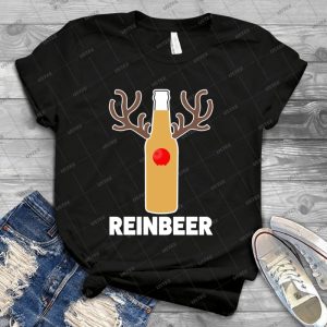 Reinbeer Lustiges Weihnachtsbier-Ren-Hemd - Vintage Men's Shirt Tshirt For Women Classic Handmade Shirt Retro Graphic Tee