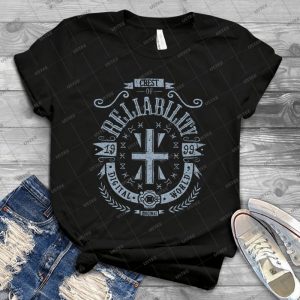 Reliability 74 - Vintage Men's Shirt Tshirt For Women Classic Handmade Shirt Retro Graphic Tee