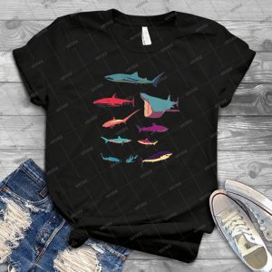 Requins T Shirt 76 - Vintage Men's Shirt Tshirt For Women Classic Handmade Shirt Retro Graphic Tee
