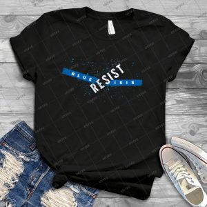 Resist Blue Isis - Vintage Men's Shirt Tshirt For Women Classic Handmade Shirt Retro Graphic Tee