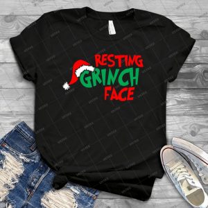 Resting Grinch Face, Christmas Design - Best Unisex Trending Handmade T-shirt Gift Idea For Men T-shirt For Woman