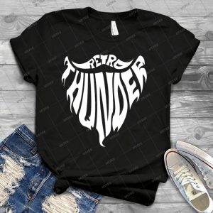 Retrothunder Beard - White - 80 - Trending Shirt For Women Vintage Retro Tee For Men Kid's T-Shirt Handmade Shirt