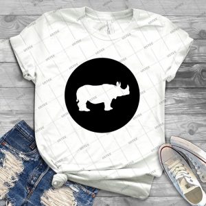 Rhinoceros 67 - Vintage Men's Shirt Tshirt For Women Classic Handmade Shirt Retro Graphic Tee