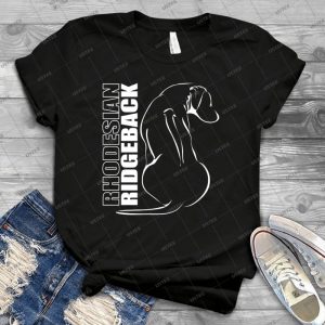 Rhodesian Ridgeback-Outline - Best Unisex Trending Handmade T-shirt Gift Idea For Men T-shirt For Woman