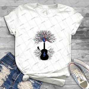 Rhythms Of The Heart ~ Surreal Guitar - Vintage Men's Shirt Tshirt For Women Classic Handmade Shirt Retro Graphic Tee