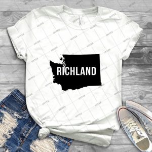 Richland, Washington Silhouette - Vintage Men's Shirt Tshirt For Women Classic Handmade Shirt Retro Graphic Tee
