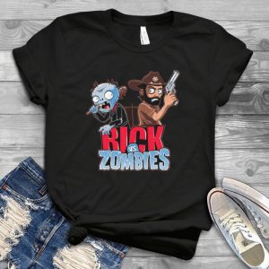 Rick Versus Zombies Funny The Walking Dead Art- Twd The Biggest Funny Battle Handmade Shirt