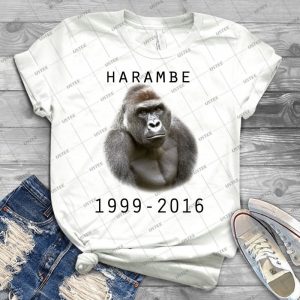 Rip Harambe - Schwarz - 20 - Vintage Men's Shirt Tshirt For Women Classic Handmade Shirt Retro Graphic Tee