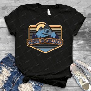 Rise And Grind  5 - Vintage Men's Shirt Tshirt For Women Classic Handmade Shirt Retro Graphic Tee