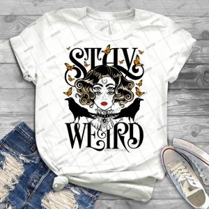 Rose And The Ravens {stay Weird} Versiă³n En Color 15 - Vintage Men's Shirt Tshirt For Women Classic Handmade Shirt Retro Graphic Tee