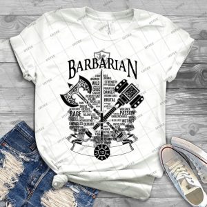 Rpg Class Series- Barbarian-Black Version - Best Unisex Trending Handmade T-shirt Gift Idea For Men T-shirt For Woman