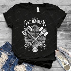 Rpg Class Series- Barbarian-White Version - Best Unisex Trending Handmade T-shirt Gift Idea For Men T-shirt For Woman