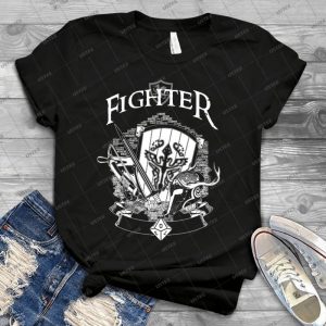 Rpg Class Series- Fighter-White Version - Best Unisex Trending Handmade T-shirt Gift Idea For Men T-shirt For Woman