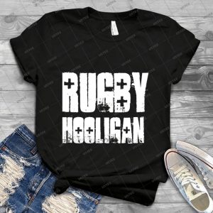 Rugby Hooligan 44 - Vintage Men's Shirt Tshirt For Women Classic Handmade Shirt Retro Graphic Tee