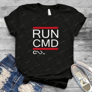 Run Cmd Computer Programmer Logo - Vintage Men's Shirt Tshirt For Women Classic Handmade Shirt Retro Graphic Tee