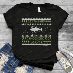 Santa Jaws Ugly Sweater - Gift Idea Shirt For Men Tee For Women Classic Retro Vintage Graphic T-Shirt