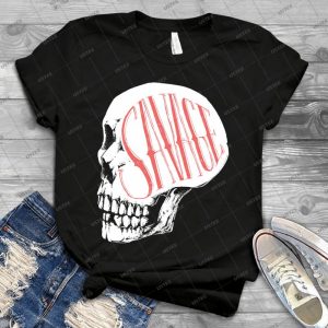 Savage Skull - Gift Idea Shirt For Men Tee For Women Classic Retro Vintage Graphic T-Shirt