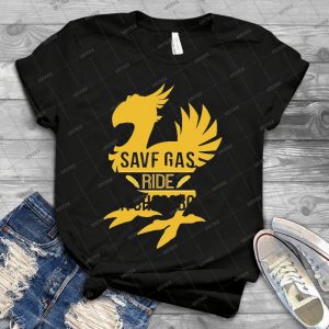 Save Gas Ride A Chocobo - Vintage Men's Shirt Tshirt For Women Classic Handmade Shirt Retro Graphic Tee
