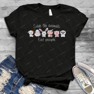 Save The Animals Eat People Shirt - Gift Idea Shirt For Men Tee For Women Classic Retro Vintage Graphic T-Shirt