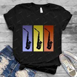 Saxophone T Shirt 3 - Vintage Men's Shirt Tshirt For Women Classic Handmade Shirt Retro Graphic Tee