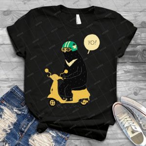 Scooter Bear 67 - Vintage Men's Shirt Tshirt For Women Classic Handmade Shirt Retro Graphic Tee