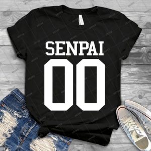 Senpai Shirt - White - - Vintage Men's Shirt Tshirt For Women Classic Handmade Shirt Retro Graphic Tee