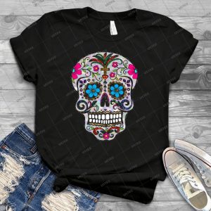 Sequin Sugar Skulls 31 - Vintage Men's Shirt Tshirt For Women Classic Handmade Shirt Retro Graphic Tee