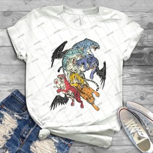 Seven Caged Tigers 45 - Vintage Men's Shirt Tshirt For Women Classic Handmade Shirt Retro Graphic Tee