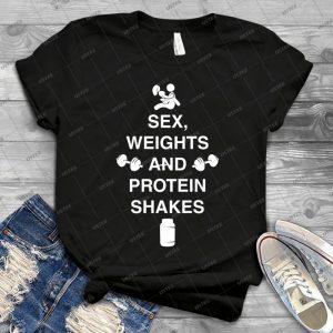 Sex, Weights And Protein Shakes 13 - Gift Idea Shirt For Men Tee For Women Classic Retro Vintage Graphic T-Shirt