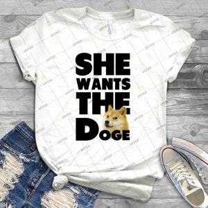 She Wants The Doge - Vintage Men's Shirt Tshirt For Women Classic Handmade Shirt Retro Graphic Tee