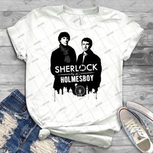 Sherlock - Vintage Men's Shirt Tshirt For Women Classic Handmade Shirt Retro Graphic Tee