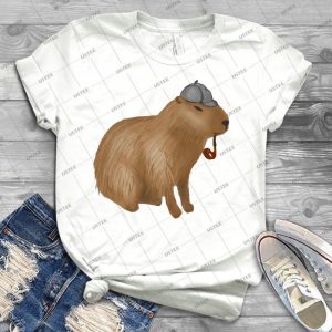 Sherlock Capybara - Best Unisex Trending Handmade T-shirt Gift Idea For Men T-shirt For Woman