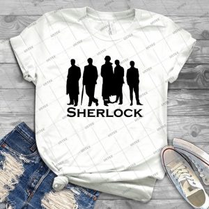 Sherlock Silhouettes - Vintage Men's Shirt Tshirt For Women Classic Handmade Shirt Retro Graphic Tee