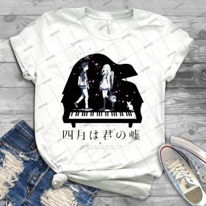Shigatsu Wa Kimi No Uso  10 - Vintage Men's Shirt Tshirt For Women Classic Handmade Shirt Retro Graphic Tee