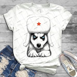 Siberian Husky 87 - Vintage Men's Shirt Tshirt For Women Classic Handmade Shirt Retro Graphic Tee