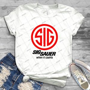 Sig Sauer When It Counts - Gift Idea Shirt For Men Tee For Women Classic Retro Vintage Graphic T-Shirt