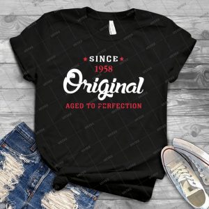 Since 1958---Original Aged To Perfection 58 - Vintage Men's Shirt Tshirt For Women Classic Handmade Shirt Retro Graphic Tee