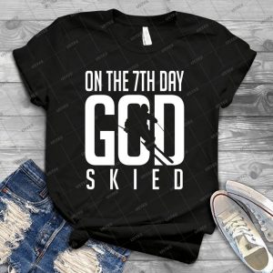 Skiing- On The 7th God Skied 27 - Best Unisex Trending Handmade T-shirt Gift Idea For Men T-shirt For Woman