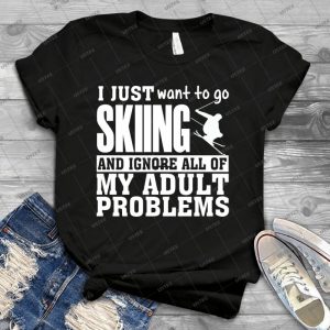 Skiing T Shirt 44 - Vintage Men's Shirt Tshirt For Women Classic Handmade Shirt Retro Graphic Tee