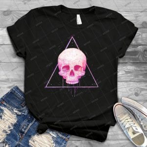 Skull In Triangle On Black - Best Unisex Trending Handmade T-shirt Gift Idea For Men T-shirt For Woman