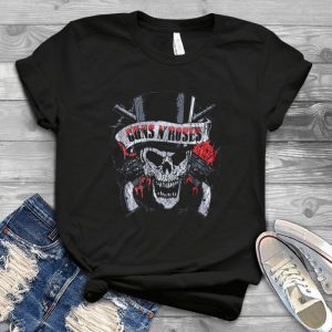 Skull Logo Guns N Roses Art Shirt - Slash Guns N Roses Rock T-shirts For Men Handmade Shirt_52