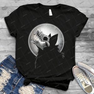 Skull Wolf Howl - Vintage Men's Shirt Tshirt For Women Classic Handmade Shirt Retro Graphic Tee