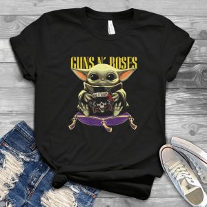 Slash Logo Baby Yoda Hug Guns -n-roses Shirt - Yoda Best Men Shirt Guns N Roses Rock Band Shirt For Women Handmade Shirt_54