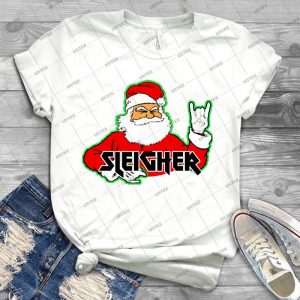 Sleigher Metal Santa T-Shirt Hail Santa Funny Christmas - Best Unisex Trending Handmade T-shirt Gift Idea For Men T-shirt For Woman